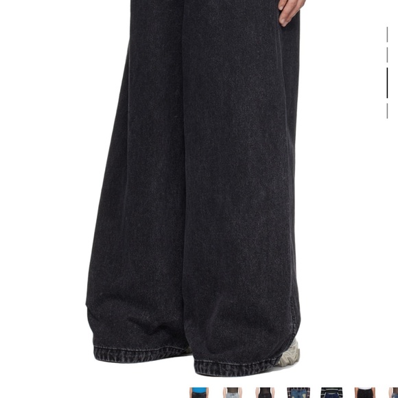 NWT Juun.J Wide Leg Drawstring Jeans Black Sz 48 (38 US) - Picture 3 of 10